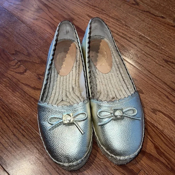 Kate Spade Metallic Gold Loranne Slip on Espadrilles Sz 7 - Picture 6 of 15